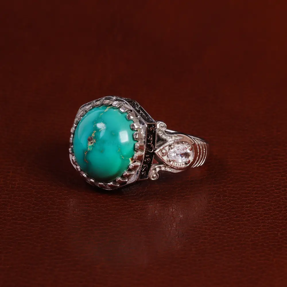 انگشتر فیروزه شجری مردانه کد 24096