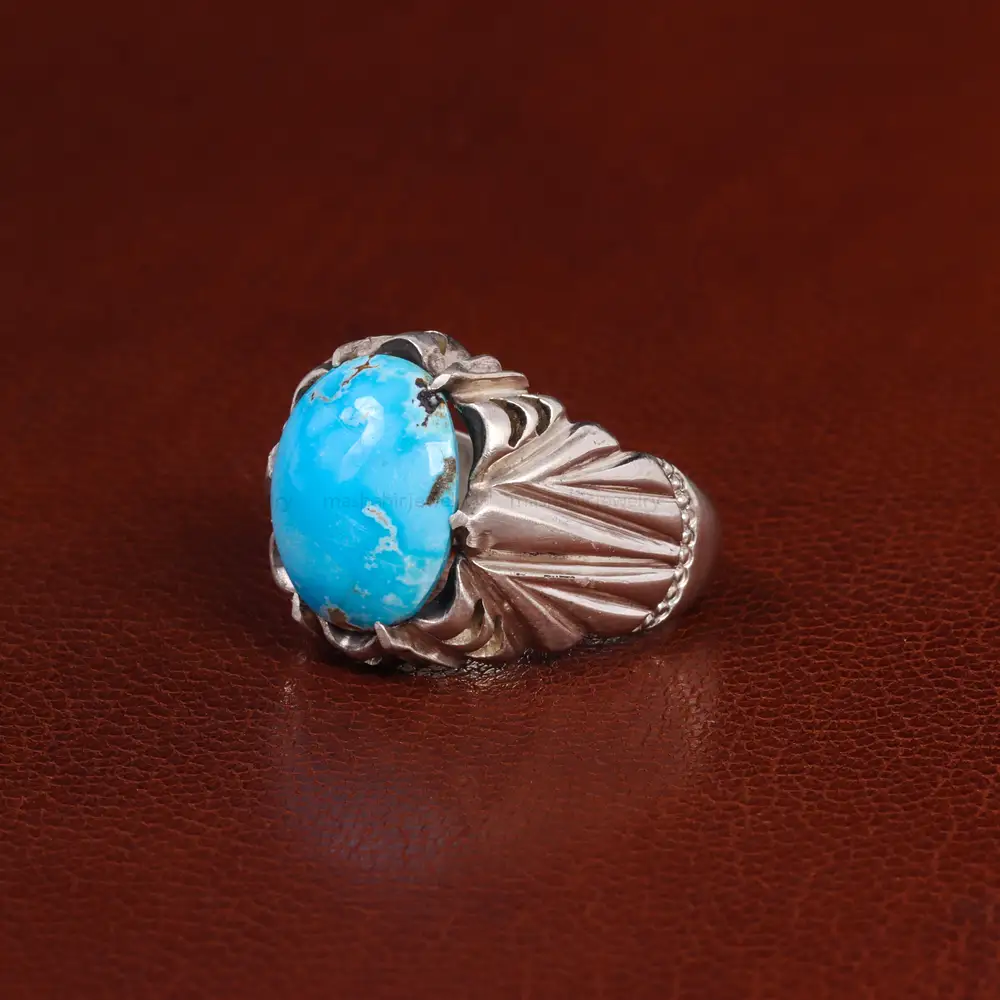 انگشتر فیروزه شجری مردانه کد 24144