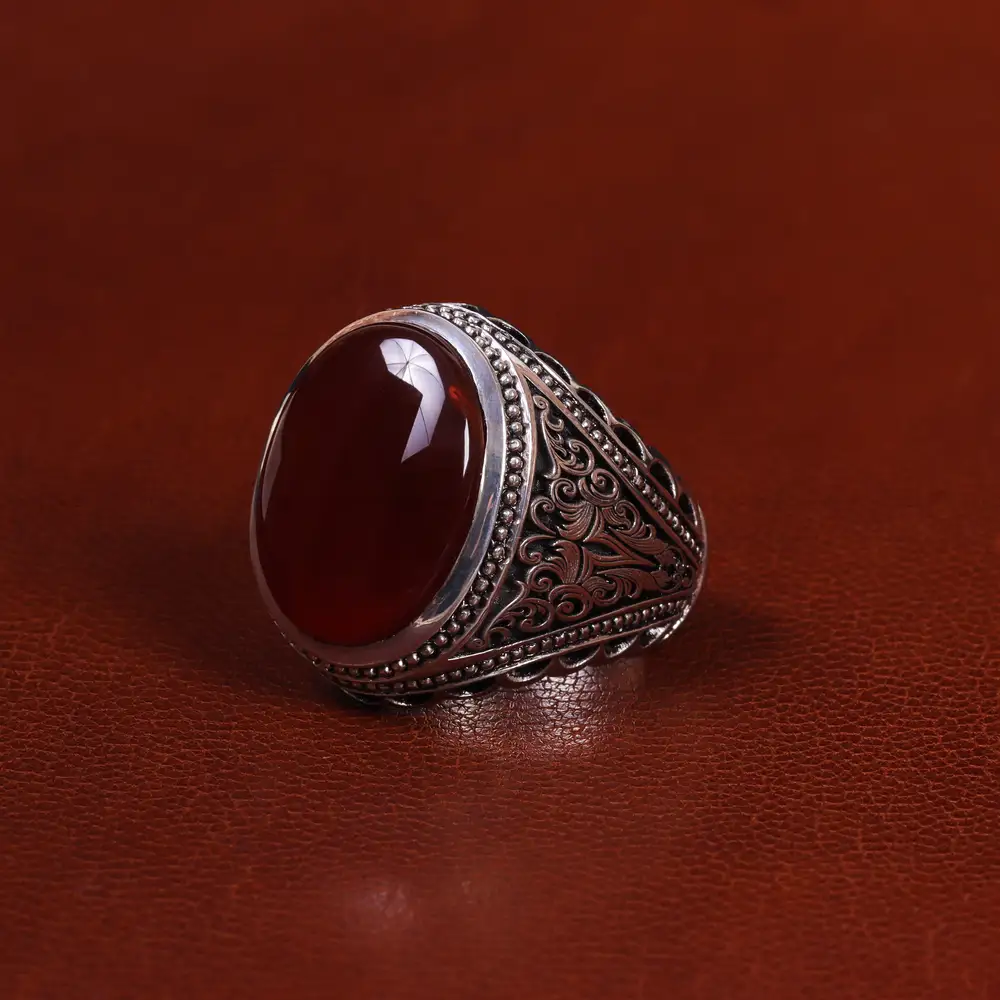 انگشتر عقیق یمن مردانه کد 24188