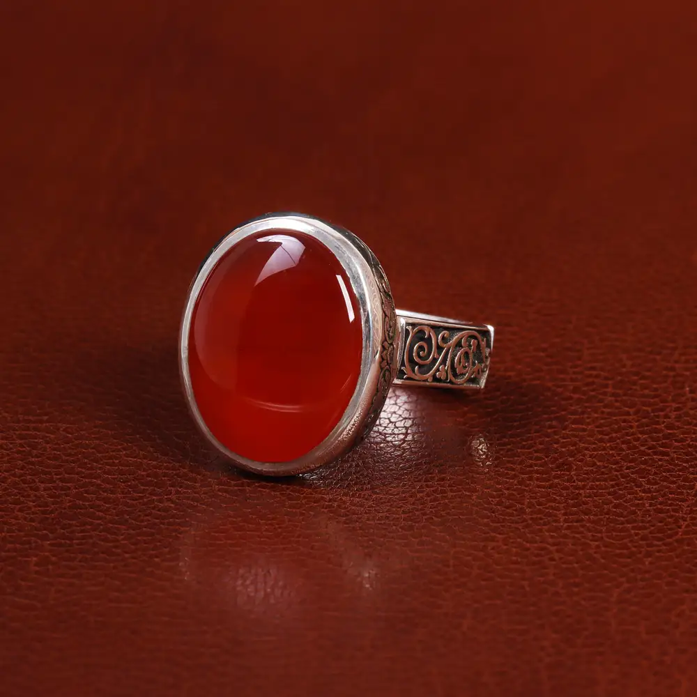 انگشتر عقیق یمن مردانه کد 24309