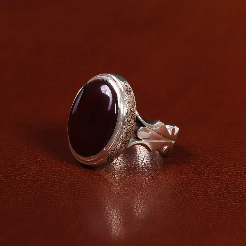 انگشتر عقیق یمن مردانه کد 24316