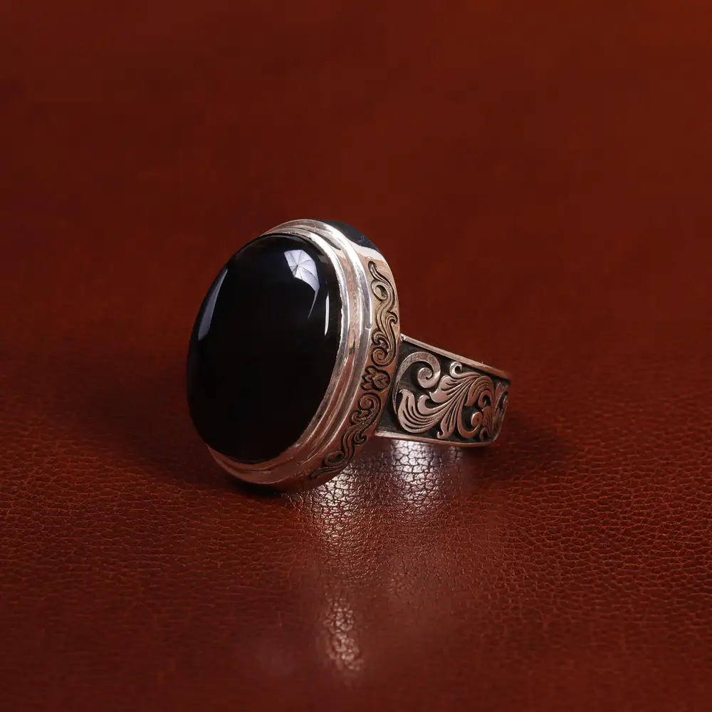 انگشتر عقیق یمن مردانه کد 24317