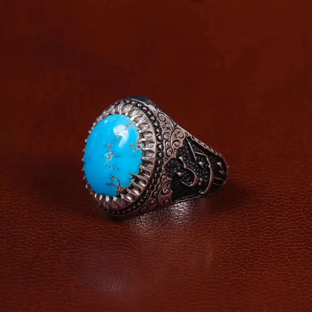 انگشتر فیروزه شجری مردانه کد 24329