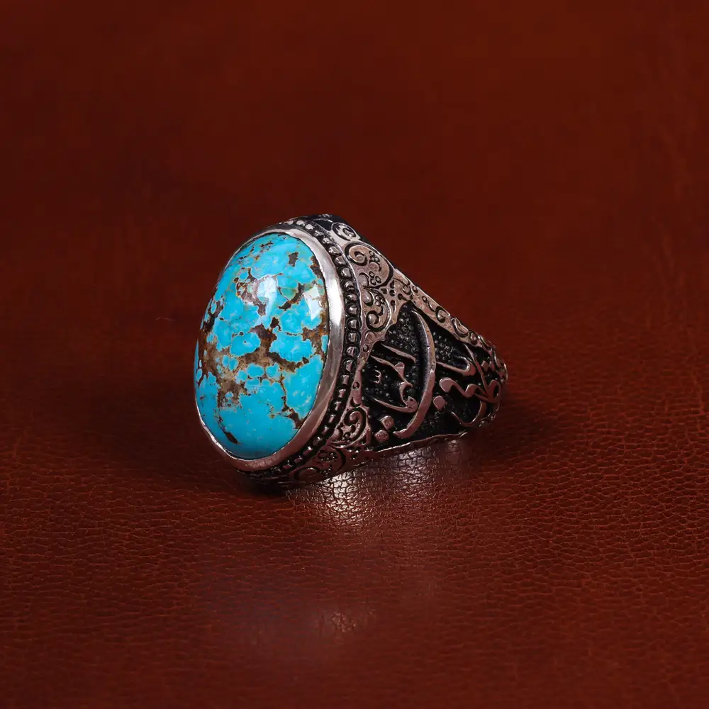 انگشتر فیروزه شجری مردانه کد 24330