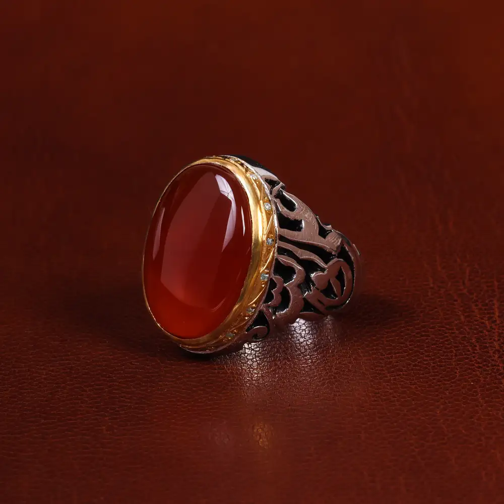 انگشتر عقیق یمن مردانه کد 24345