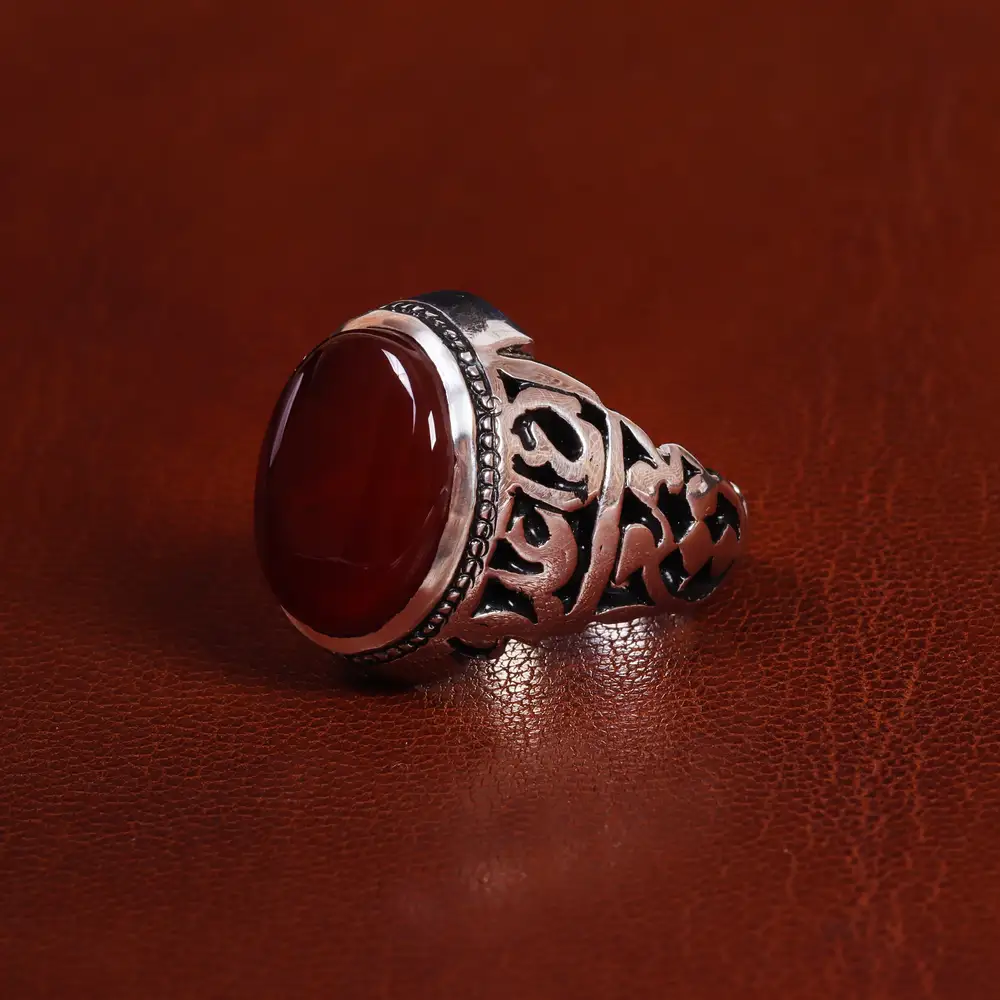 انگشتر عقیق یمن مردانه کد 24347