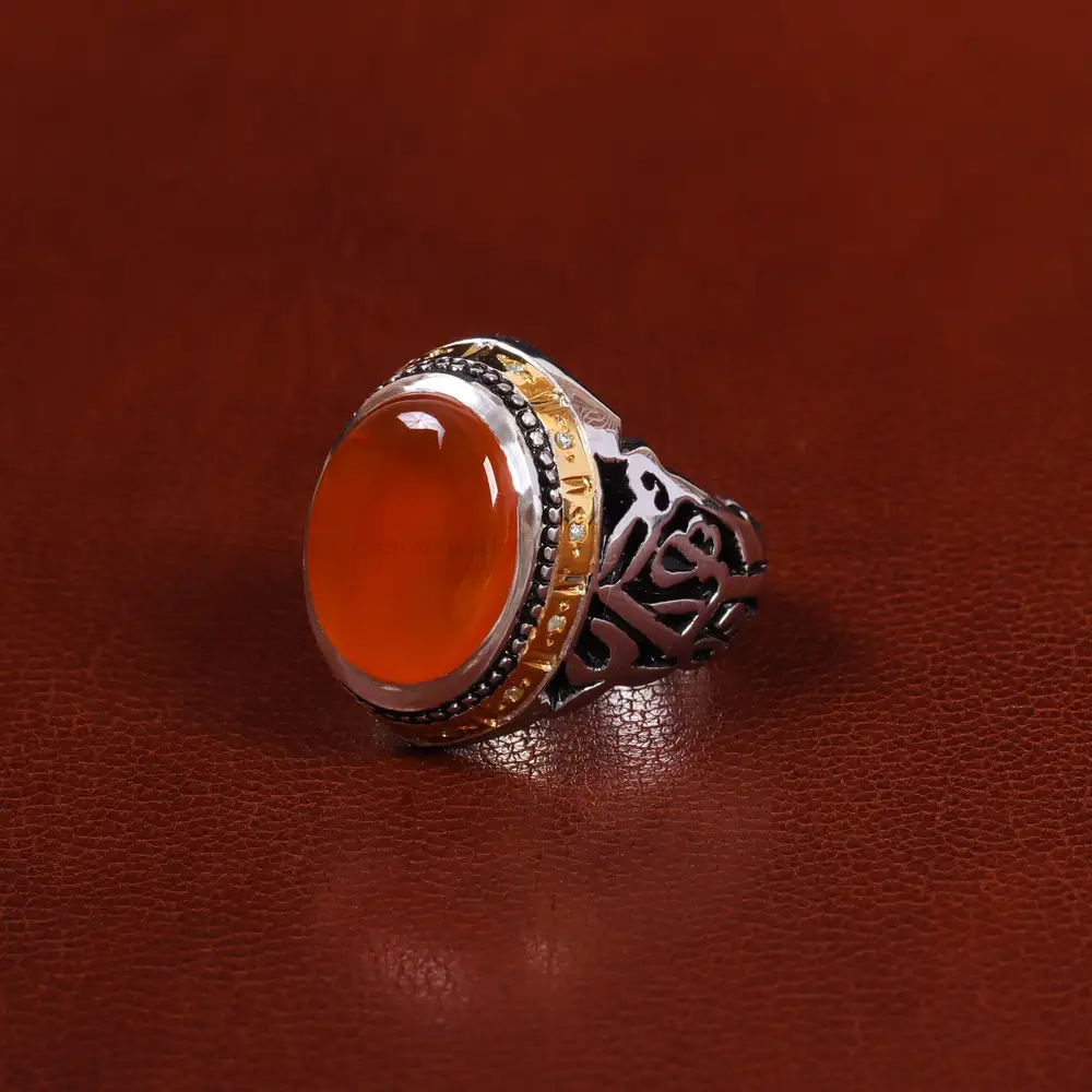 انگشتر عقیق یمن مردانه کد 24350