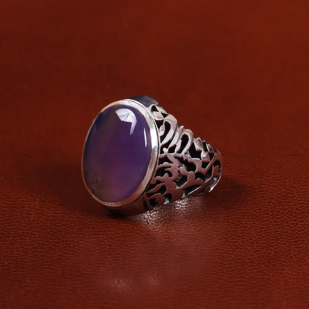 انگشتر عقیق سوسنی مردانه کد 23351