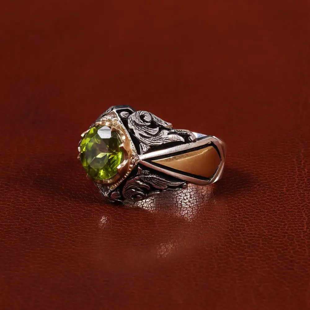 انگشتر زبرجد مردانه کد 24397