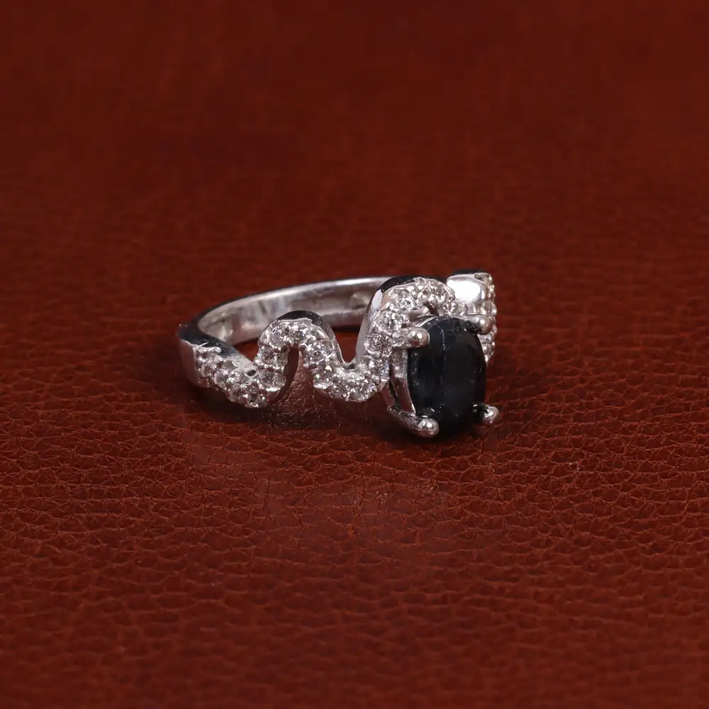 انگشتر یاقوت کبود زنانه کد 24464