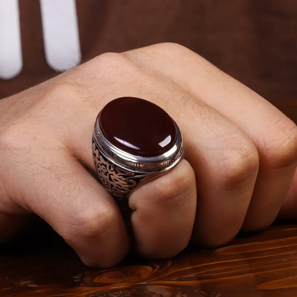 انگشتر عقیق یمن مردانه کد 24186