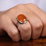 انگشتر عقیق یمن مردانه کد 24312