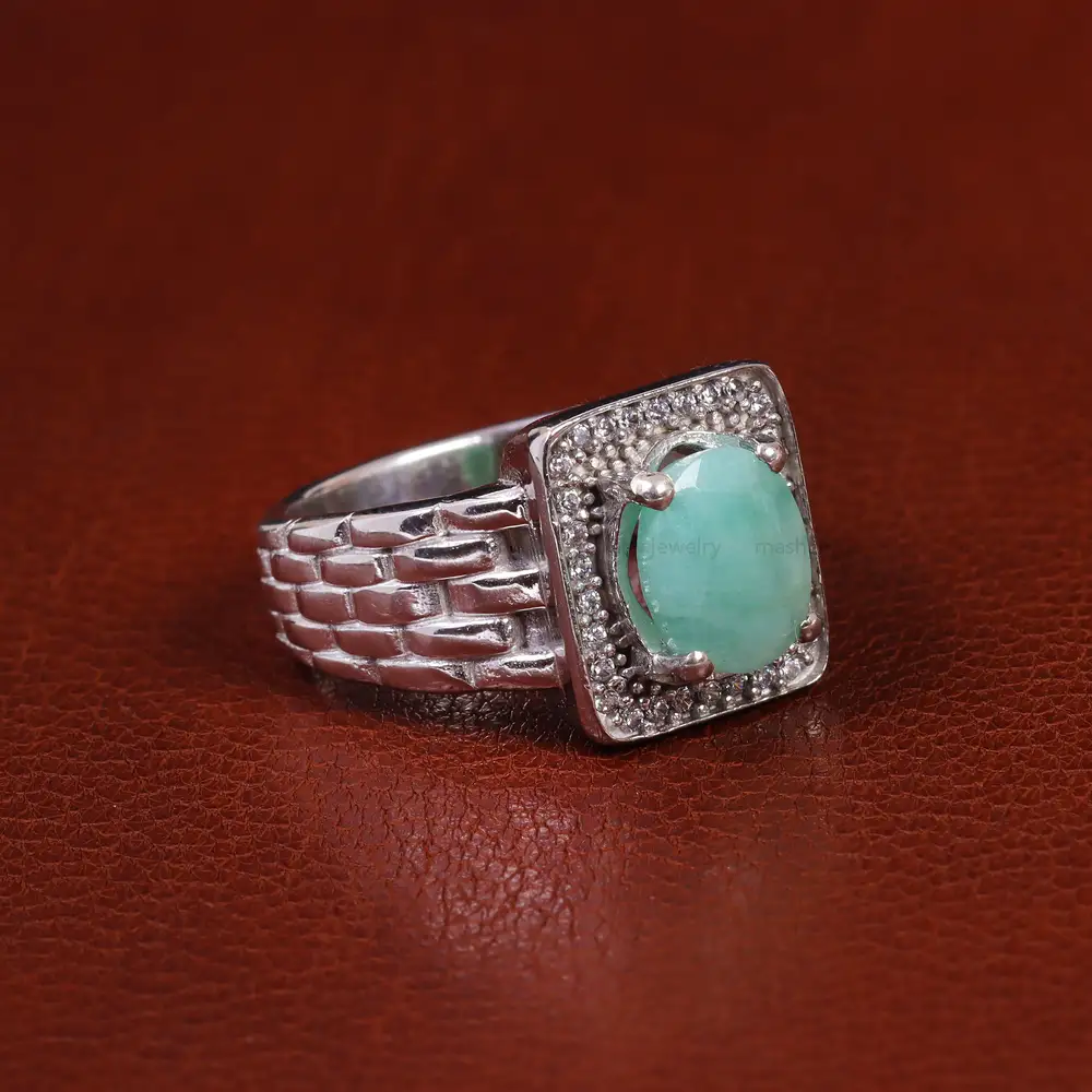 انگشتر زمرد مردانه کد 23168