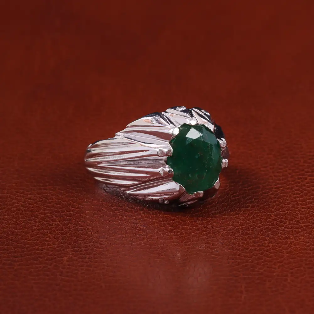 انگشتر زمرد مردانه کد 23712