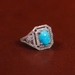 انگشتر فیروزه عجمی زنانه کد 24596