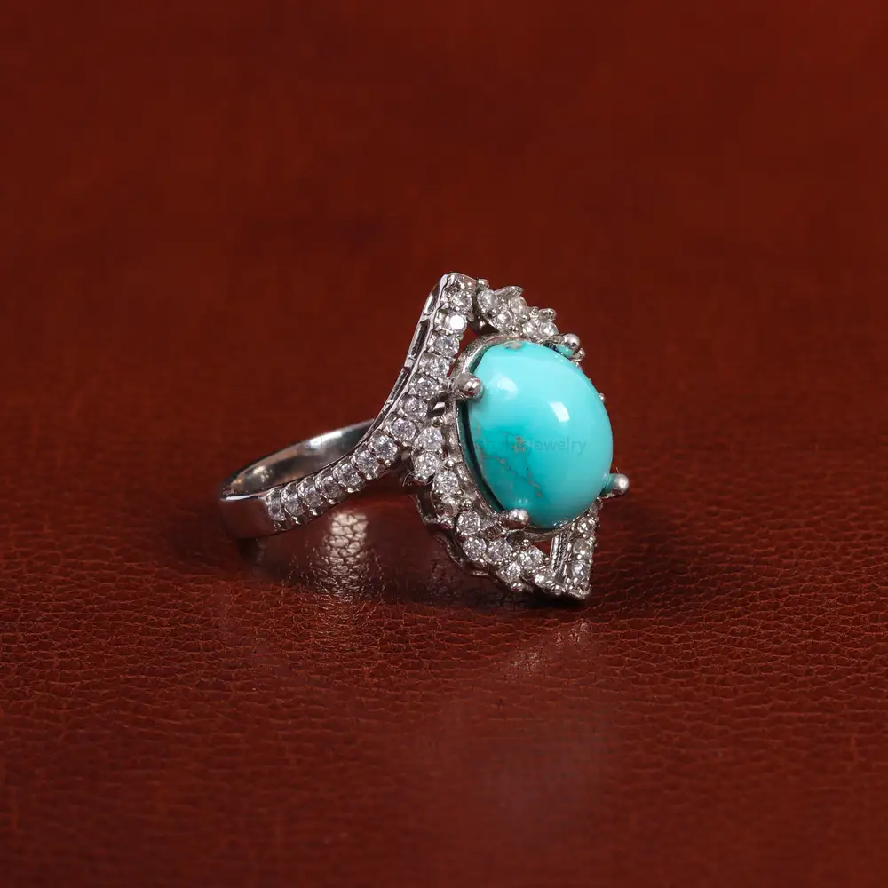 انگشتر فیروزه عجمی زنانه کد 24601