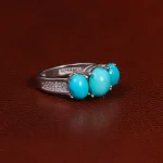 انگشتر فیروزه عجمی زنانه کد 24735