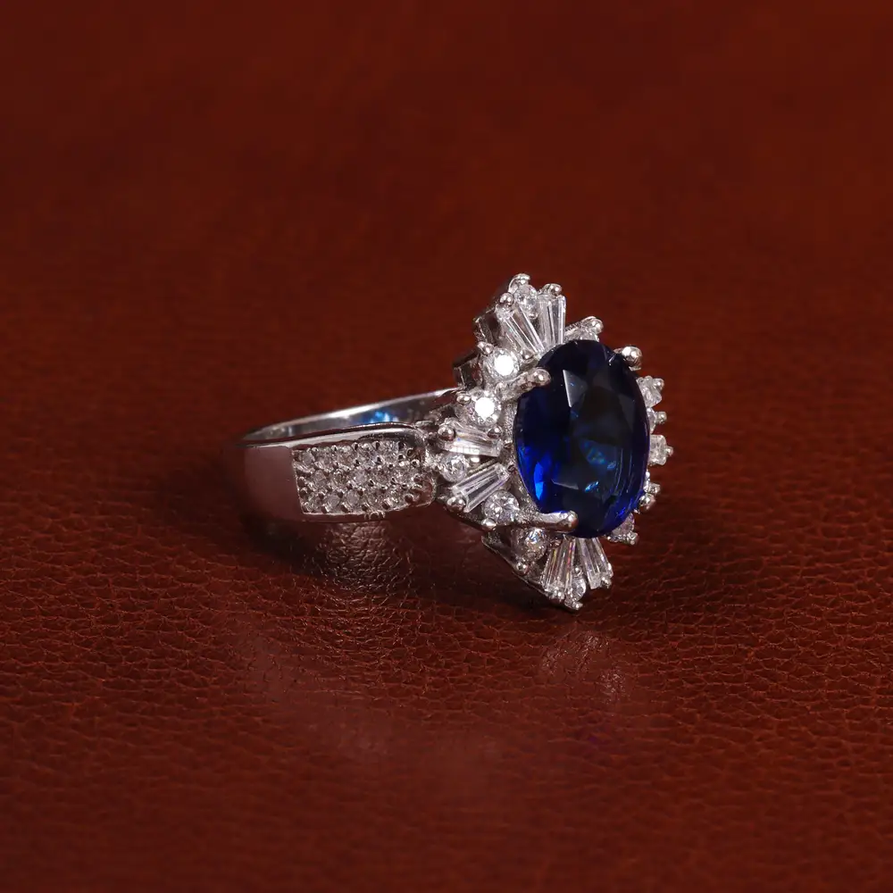 انگشتر طرح یاقوت کبود زنانه کد 24819