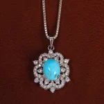 گردنبند فیروزه زنانه کد 24823