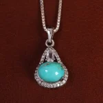 گردنبند فیروزه زنانه کد 24829