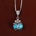 گردنبند فیروزه زنانه کد 24834