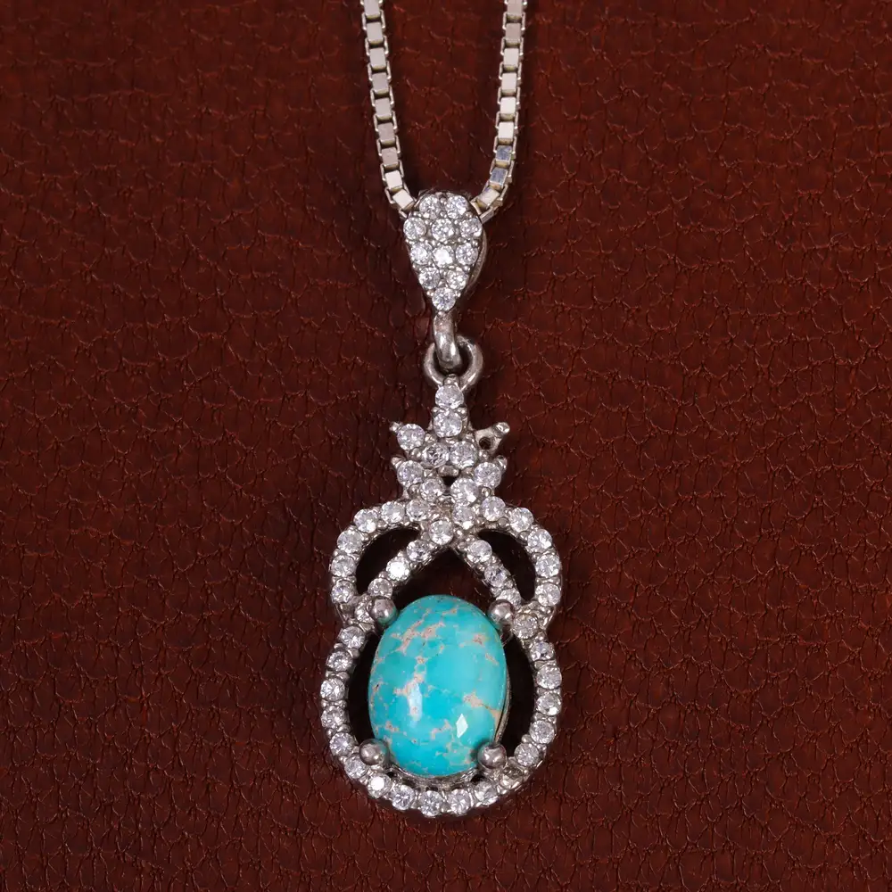 گردنبند فیروزه زنانه کد 24845