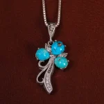گردنبند فیروزه زنانه کد 24847