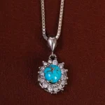 گردنبند فیروزه زنانه کد 24848