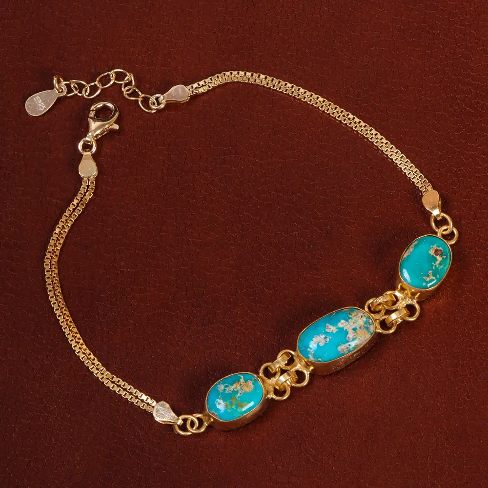 دستبند فیروزه زنانه کد 24986