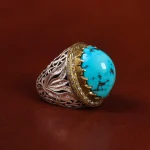 انگشتر فیروزه شجری مردانه کد 25052