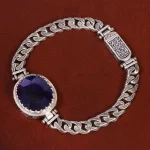 دستبند یاقوت کبود مردانه کد 25057