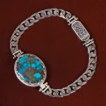 دستبند فیروزه مردانه کد 25061