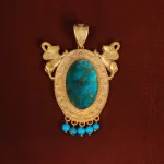 گردنبند فیروزه زنانه کد 25062