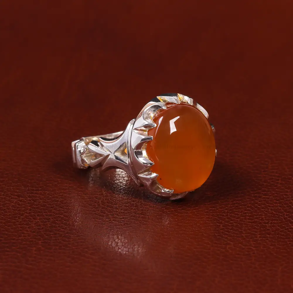 انگشتر عقیق مردانه کد 25064