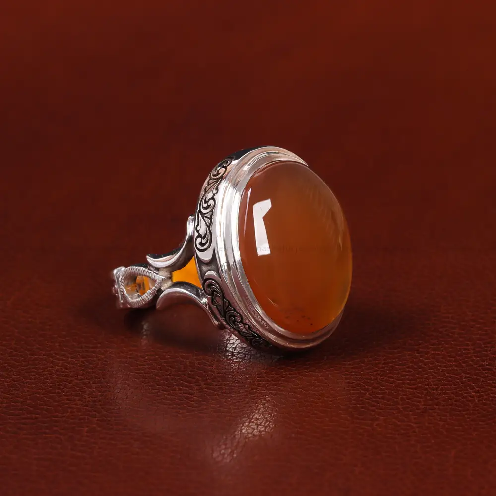 انگشتر عقیق مردانه کد 25067