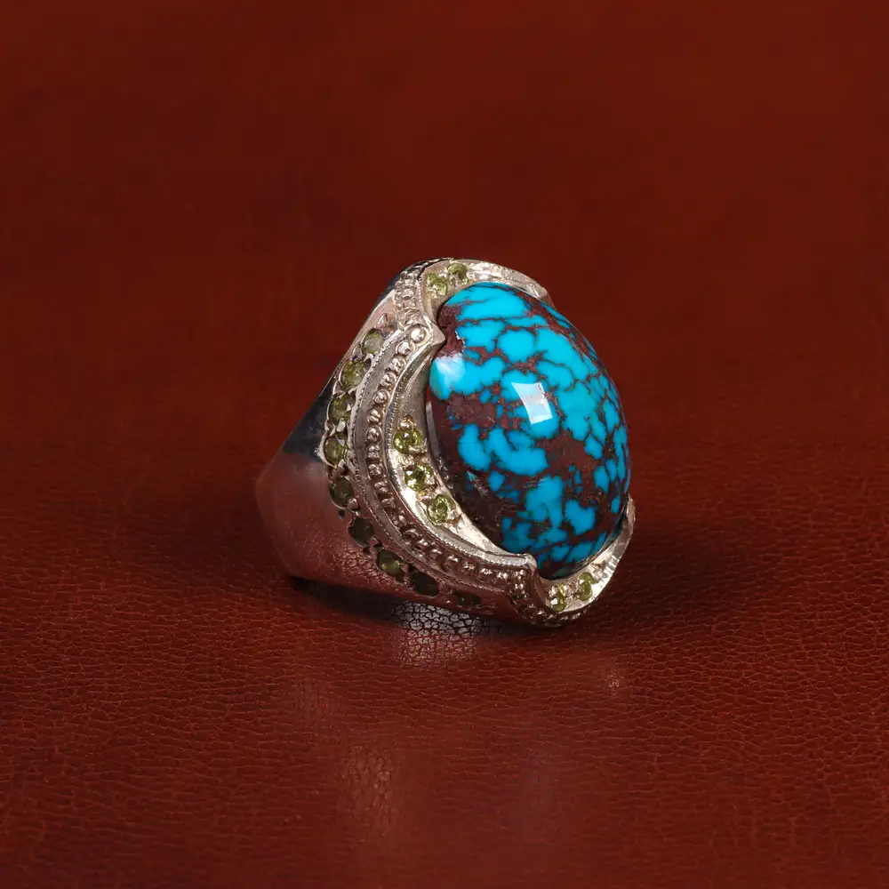 انگشتر فیروزه شجری مردانه کد 25091