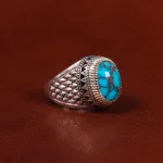 انگشتر فیروزه شجری مردانه کد 25099