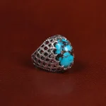 انگشتر فیروزه شجری مردانه کد 25121