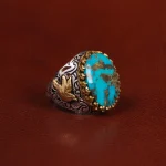 انگشتر فیروزه شجری مردانه کد 25148