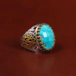 انگشتر فیروزه شجری مردانه کد 25149