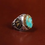 انگشتر فیروزه شجری مردانه کد 25155