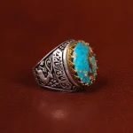 انگشتر فیروزه شجری مردانه کد 25156