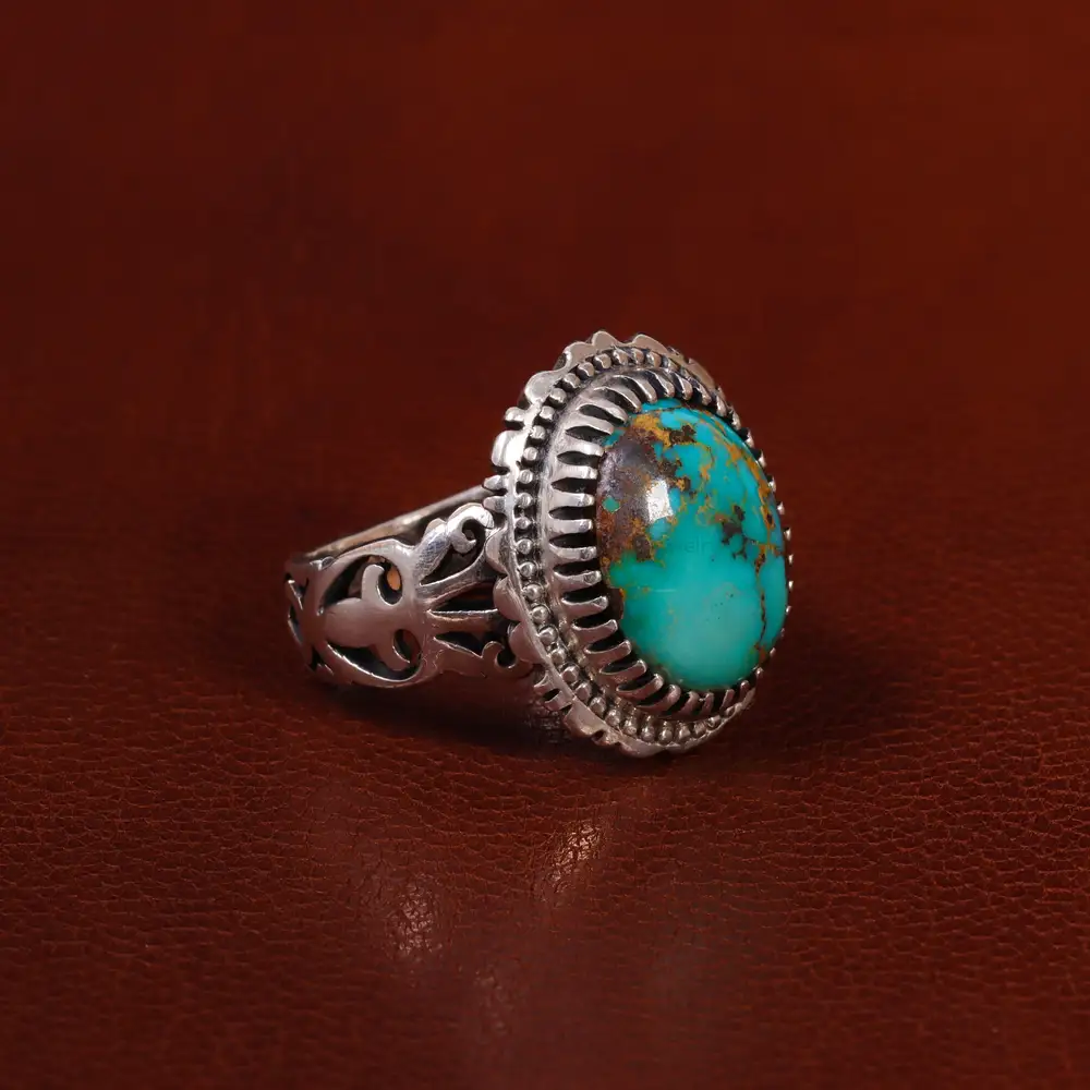 انگشتر فیروزه شجری مردانه کد 25161