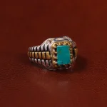 انگشتر فیروزه شجری مردانه کد 25176