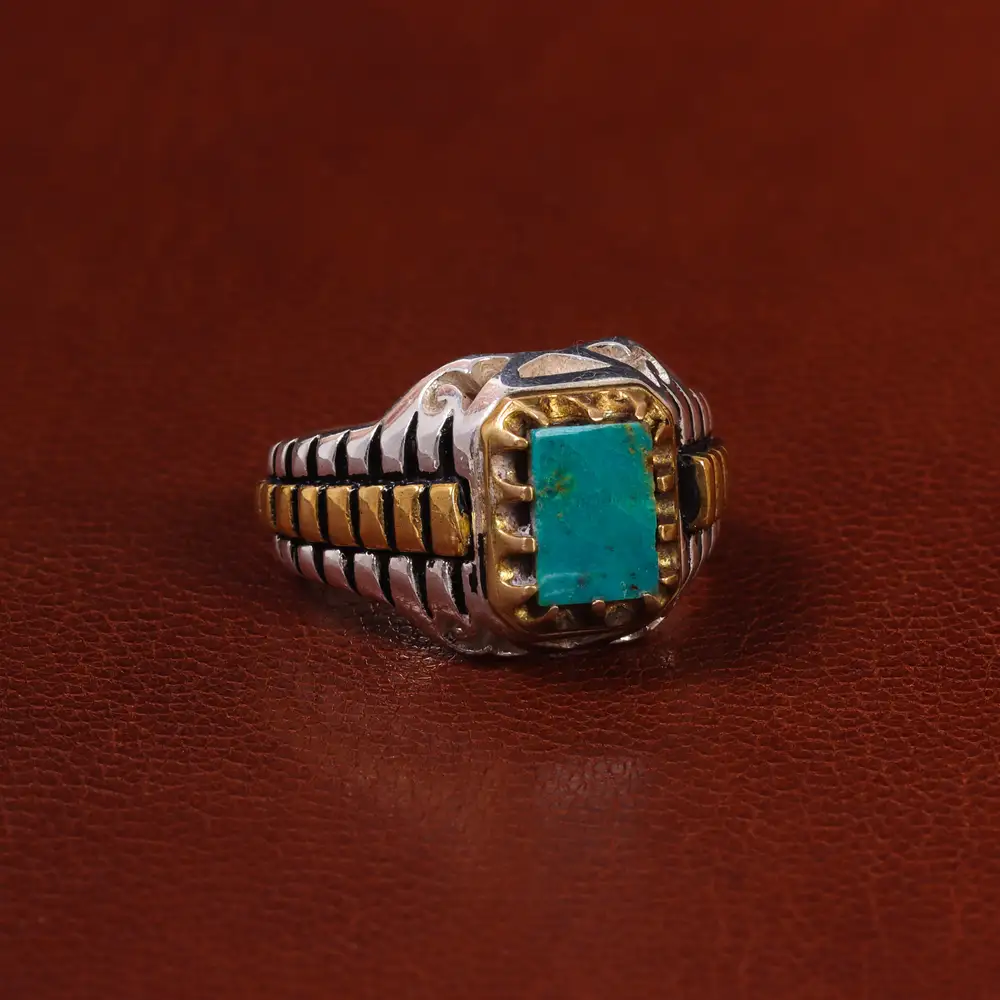 انگشتر فیروزه شجری مردانه کد 25176