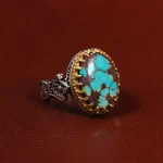 انگشتر فیروزه شجری مردانه کد 25182