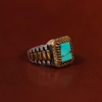 انگشتر فیروزه شجری مردانه کد 25189