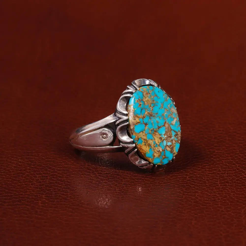 انگشتر فیروزه شجری مردانه کد 25221