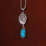 گردنبند فیروزه زنانه کد 25237