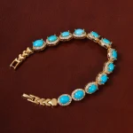 دستبند فیروزه زنانه کد 25258